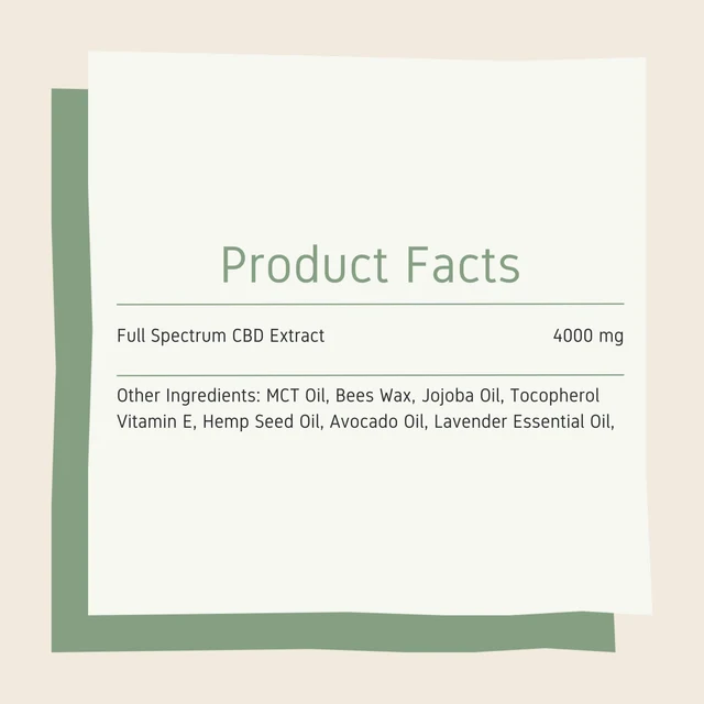 4000mg CBD Balm Full Spectrum facts - Surprise Parties